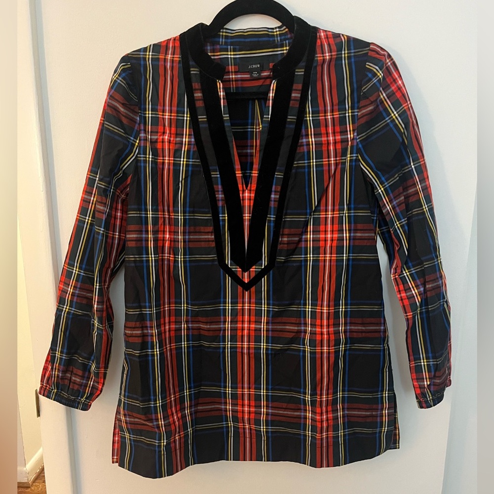 Jcrew tartan plaid blouse